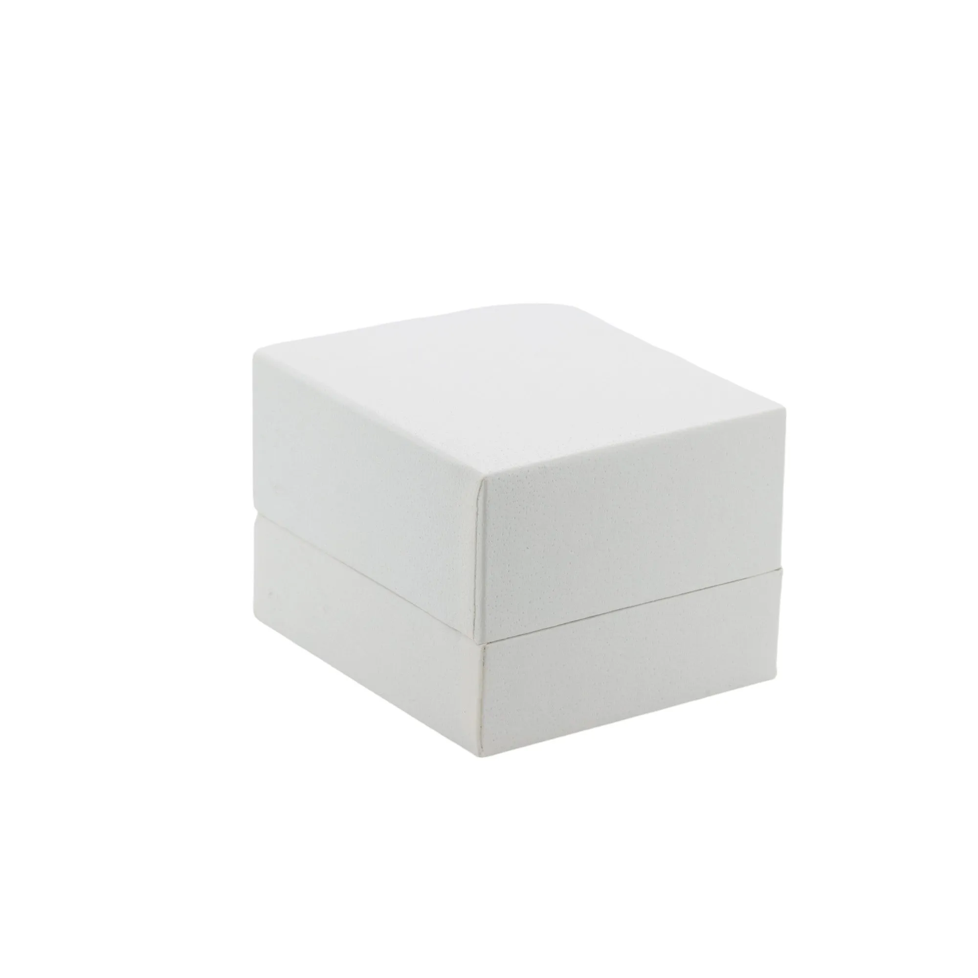 🆕📦 Leatherette Box with Ring Slot. Inner Satin Lid & Flock Base (White Outer, White Inner)