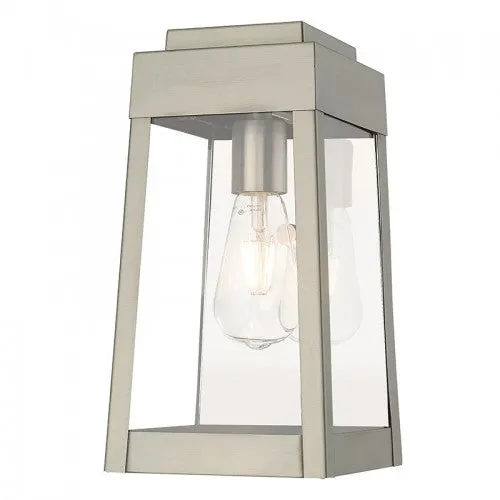 1 Lt Brushed Nickel Wall Lantern