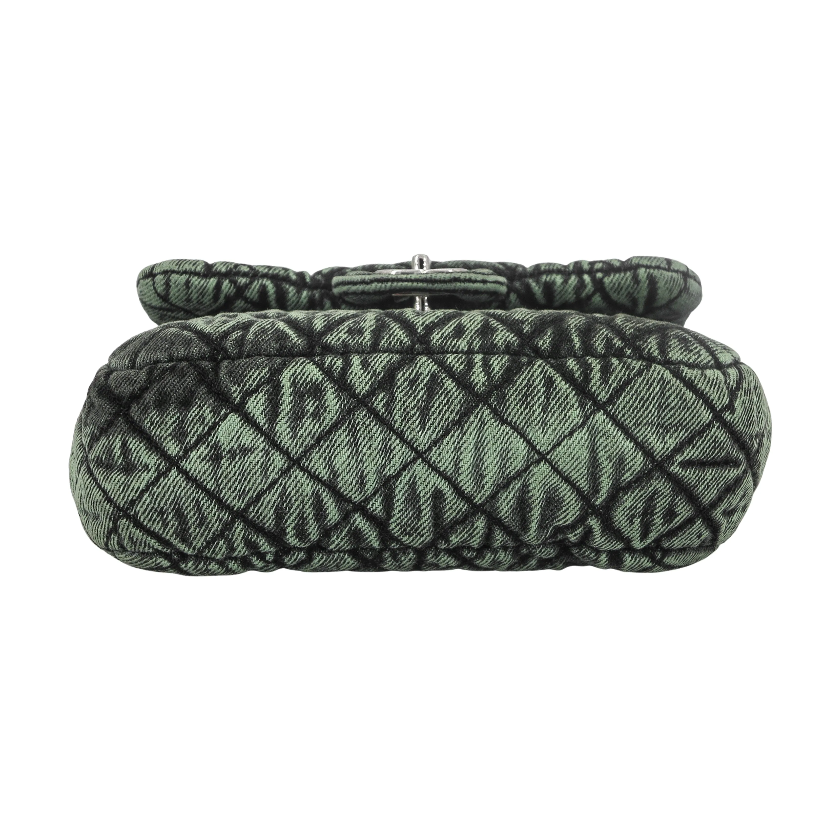 20C Denimpression Mini Flap Bag in Aged Green Denim