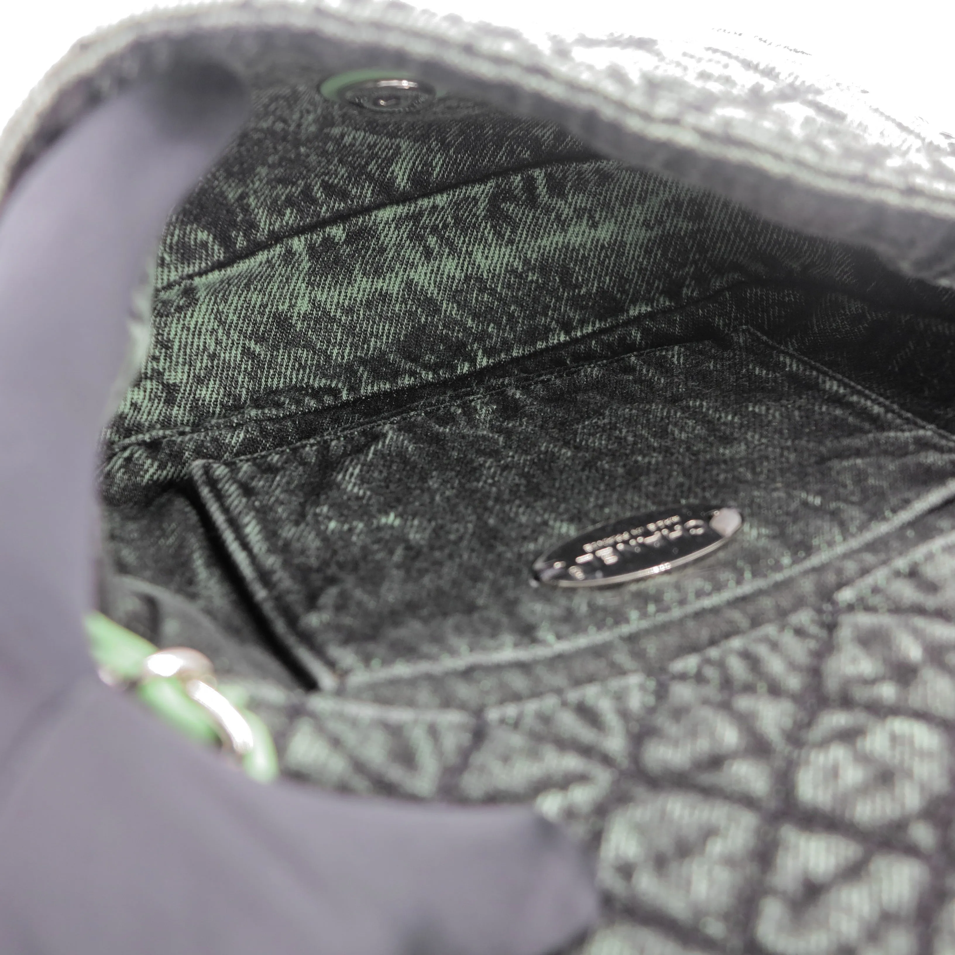 20C Denimpression Mini Flap Bag in Aged Green Denim