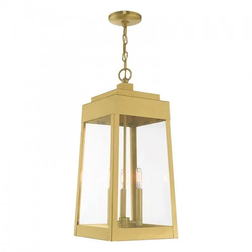 3 Lt Satin Brass Pendant Lantern