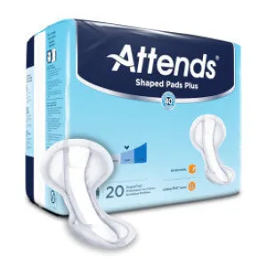 48247 - Attends shaped pads plus 24.5" - 4 bags of 20