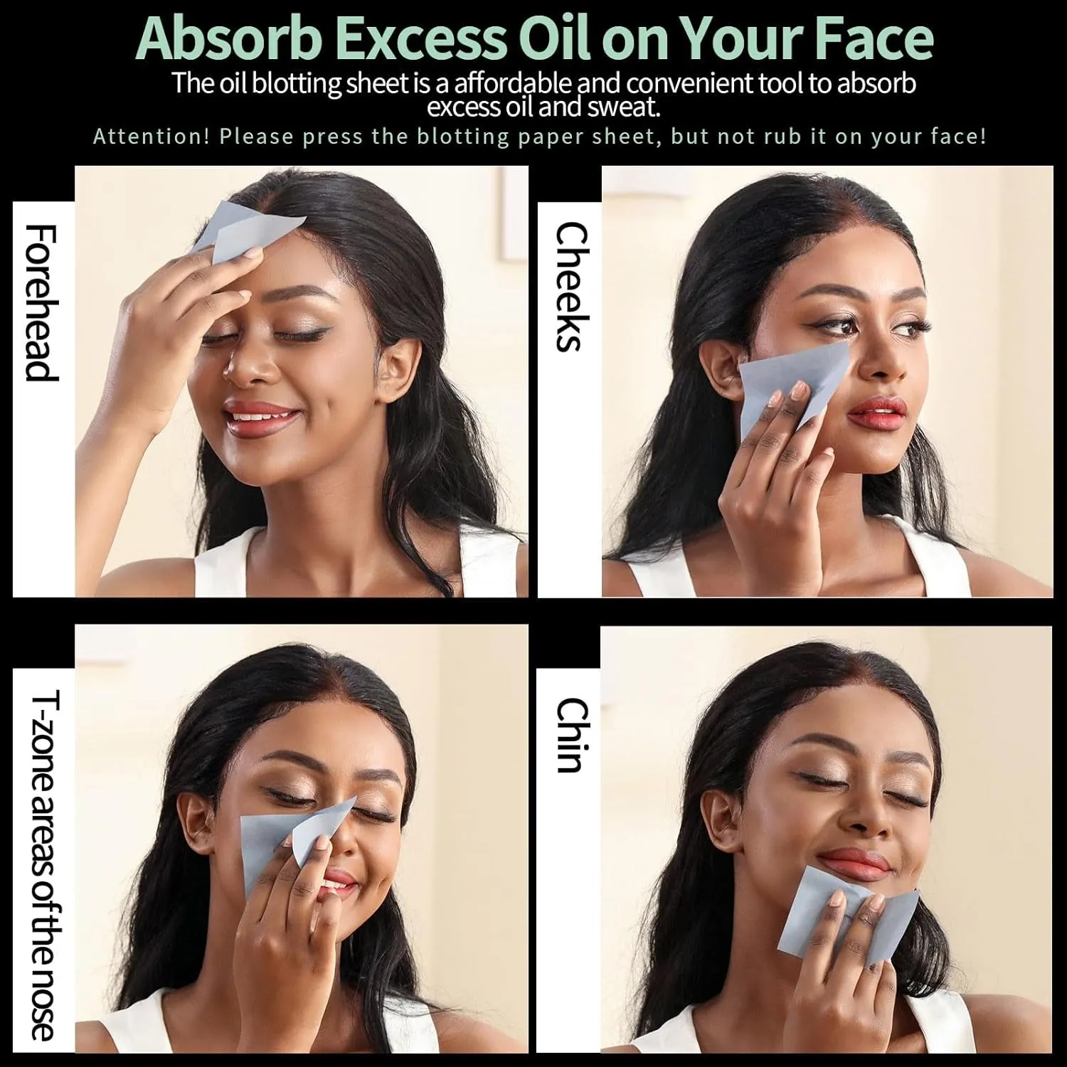 600 Counts Oil Blotting Sheets for Face, Oil Blotting Papers for Face, Blotting Paper for Oily Skin, Oil Control Film, Oil Absorbing Sheets for Face, Oil Absorbing Tissues