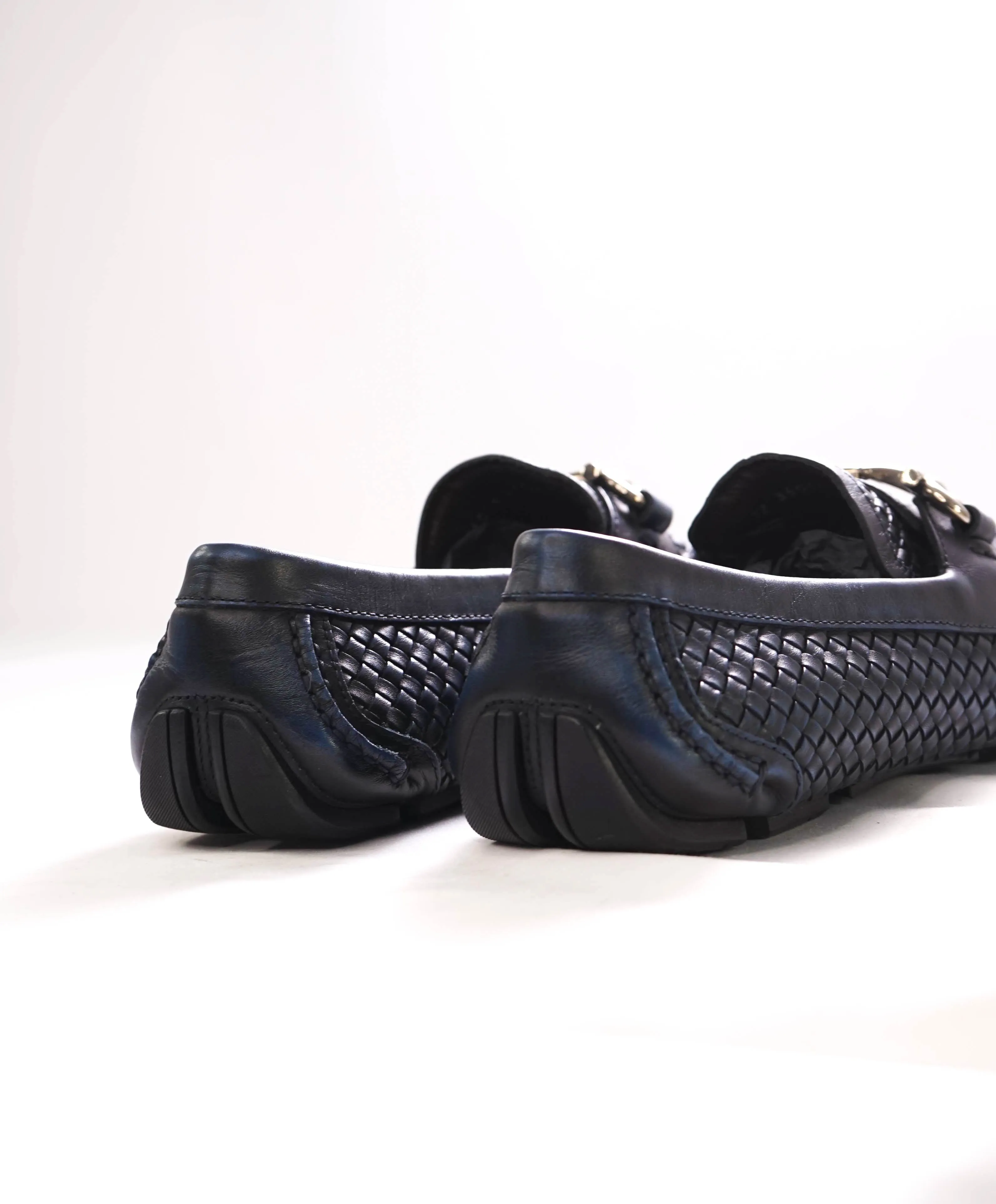 $850 SALVATORE FERRAGAMO - Parigi Blue Woven Gancini Bit Loafer - 7.5 EE US