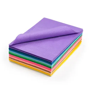 Acrylic Craft Felt Assorted Sheets - 9" Wide x 12" Long, Pastel
