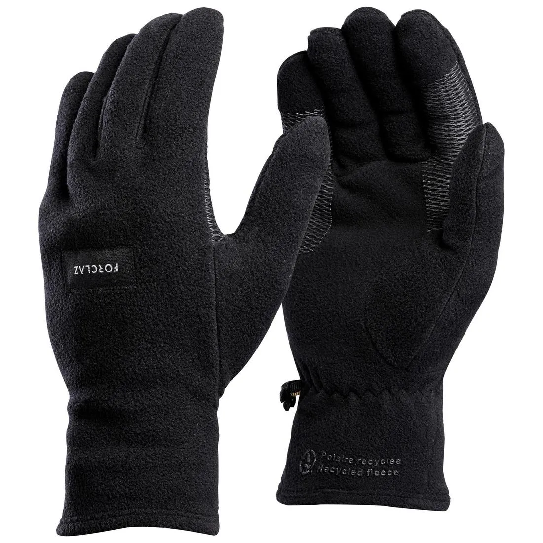 Adult mountain trekking fleece gloves -   MT100 Black
