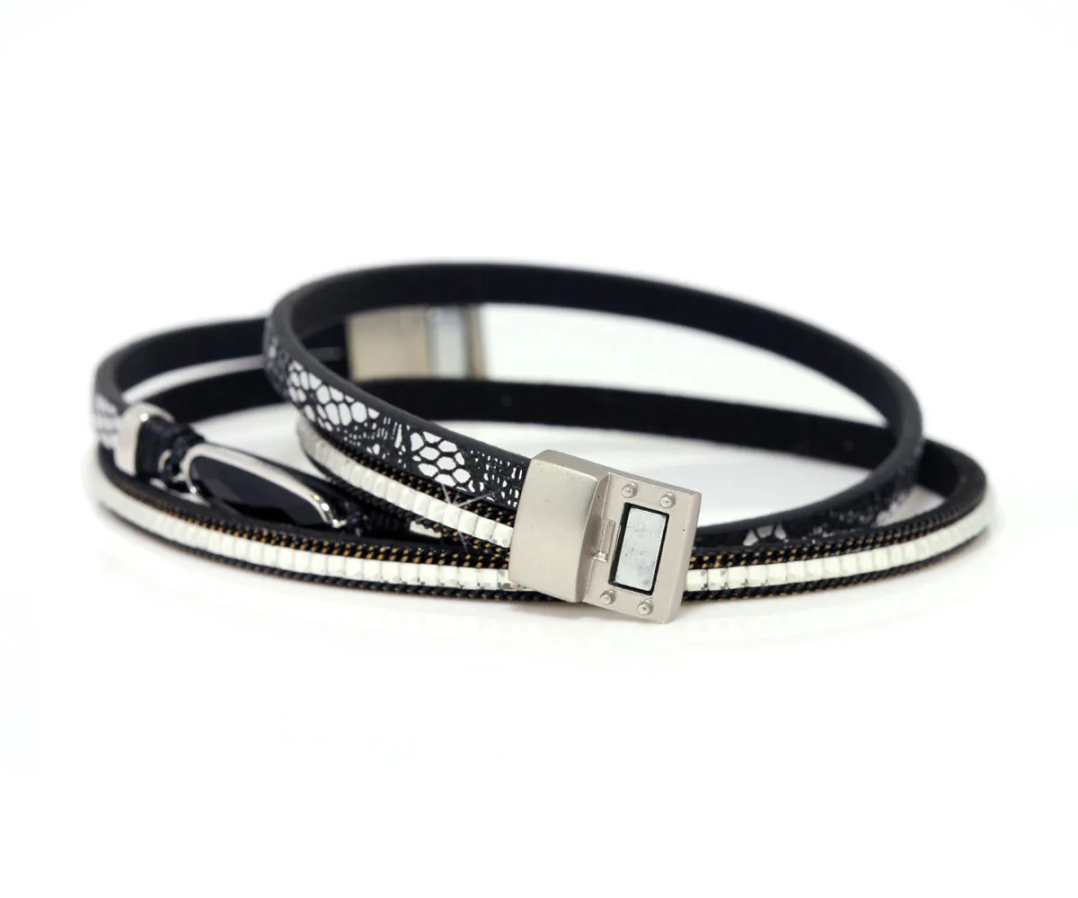 Animal Print Black Gem Sparkly Bracelet