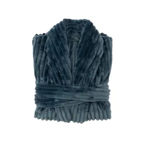 Bambury Channel Fleece Robe Petrol