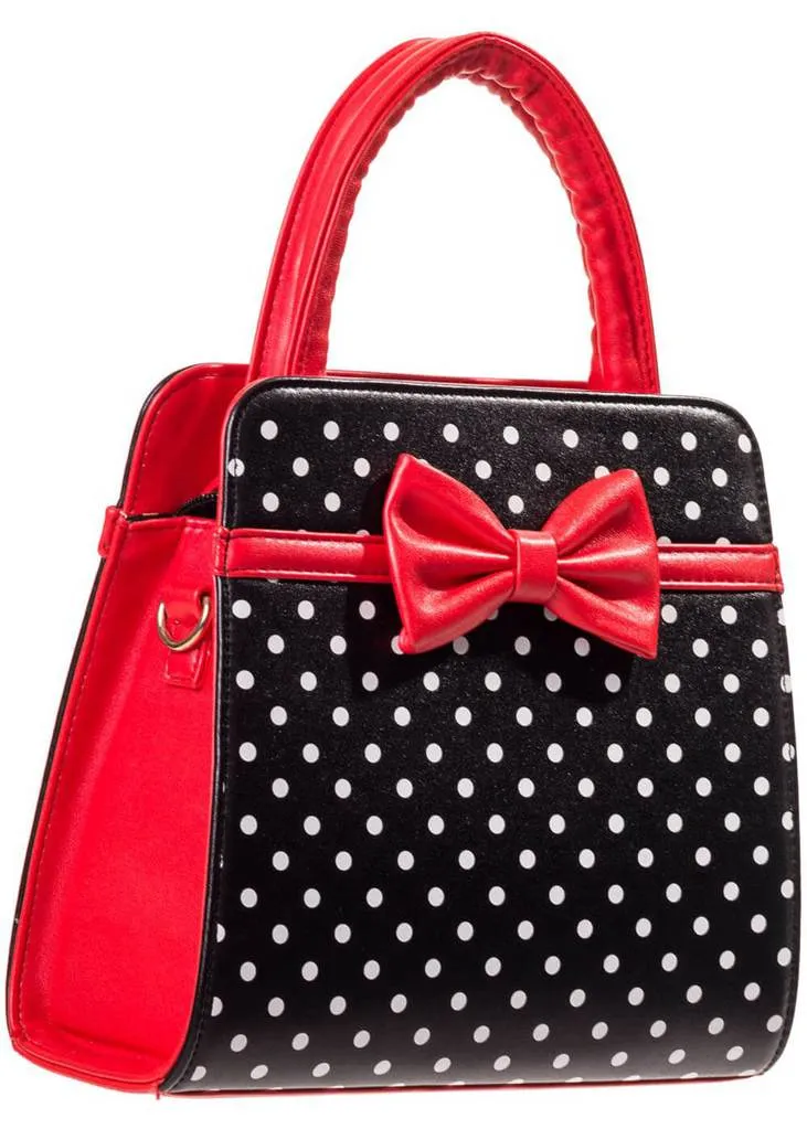 Banned Carla Polkadot Purse in Black