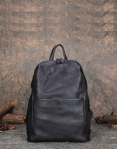 Best Minimalist Brown Leather Rucksack Bag Womens Vintage School Backpacks Leather Backpack Purse