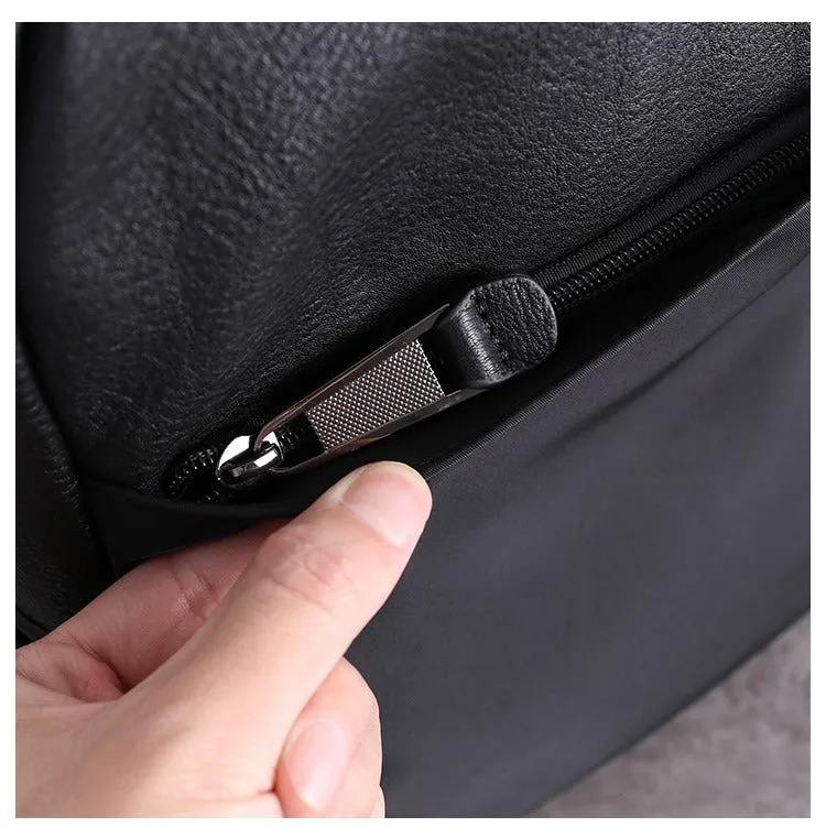 Black Leather School Backpacks Womens Cute College Backpack Bag Black Leather Travel Rucksack for Ladies