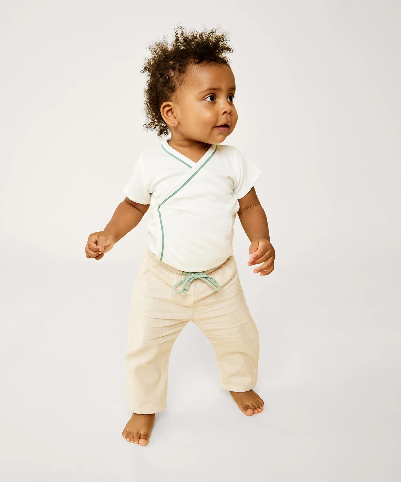 Bowie Baby Pant, Oatmeal Flannel