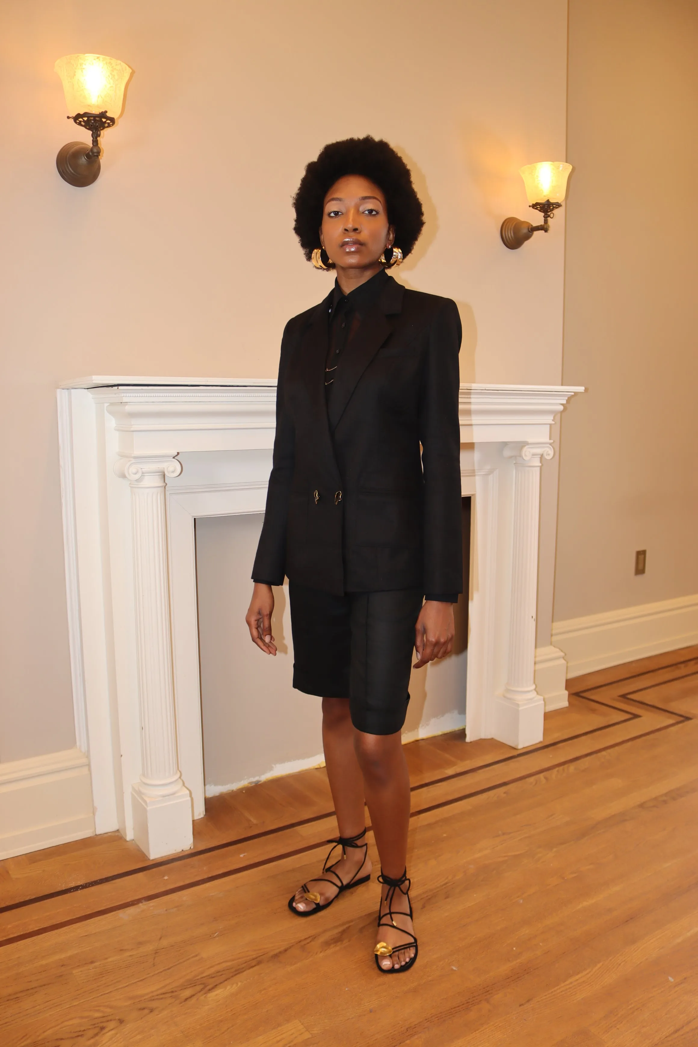 Boxy Linen Blazer - Black