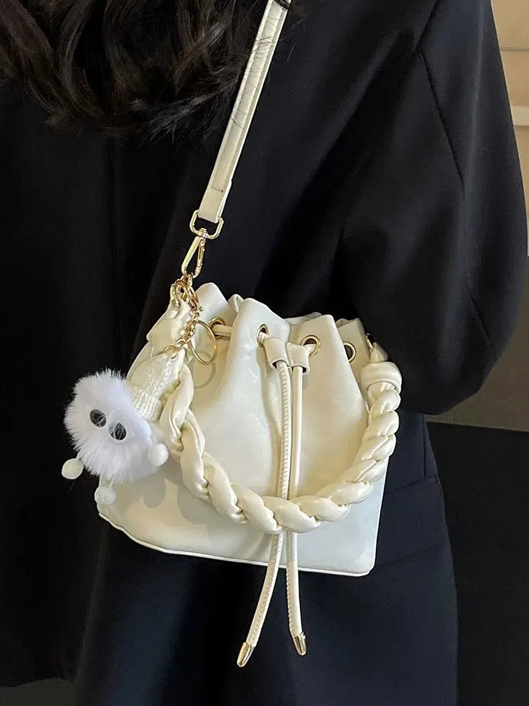 Braided Strap Bucket Bag