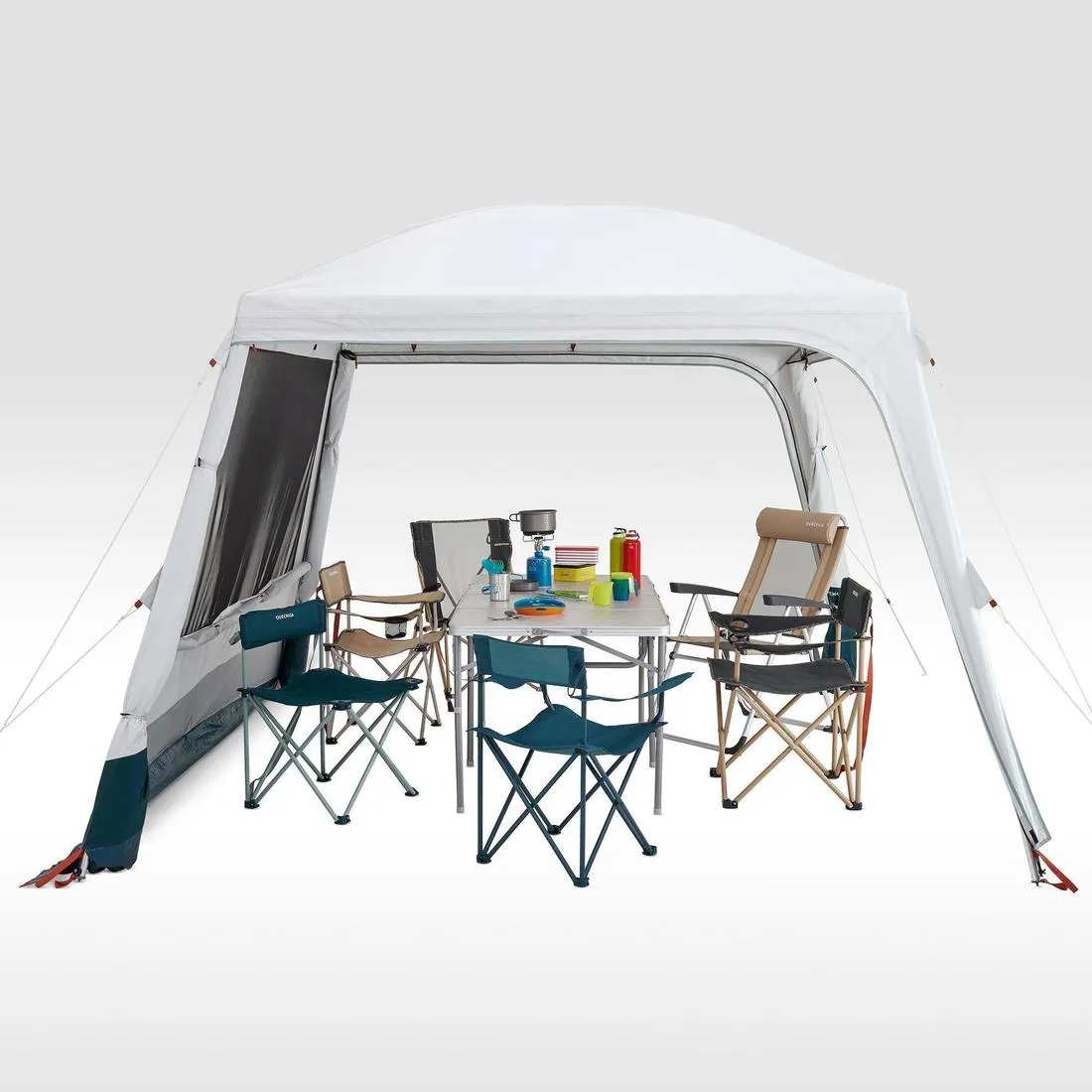 Camping Living Room with Poles Arpenaz Base Fresh 10-Person