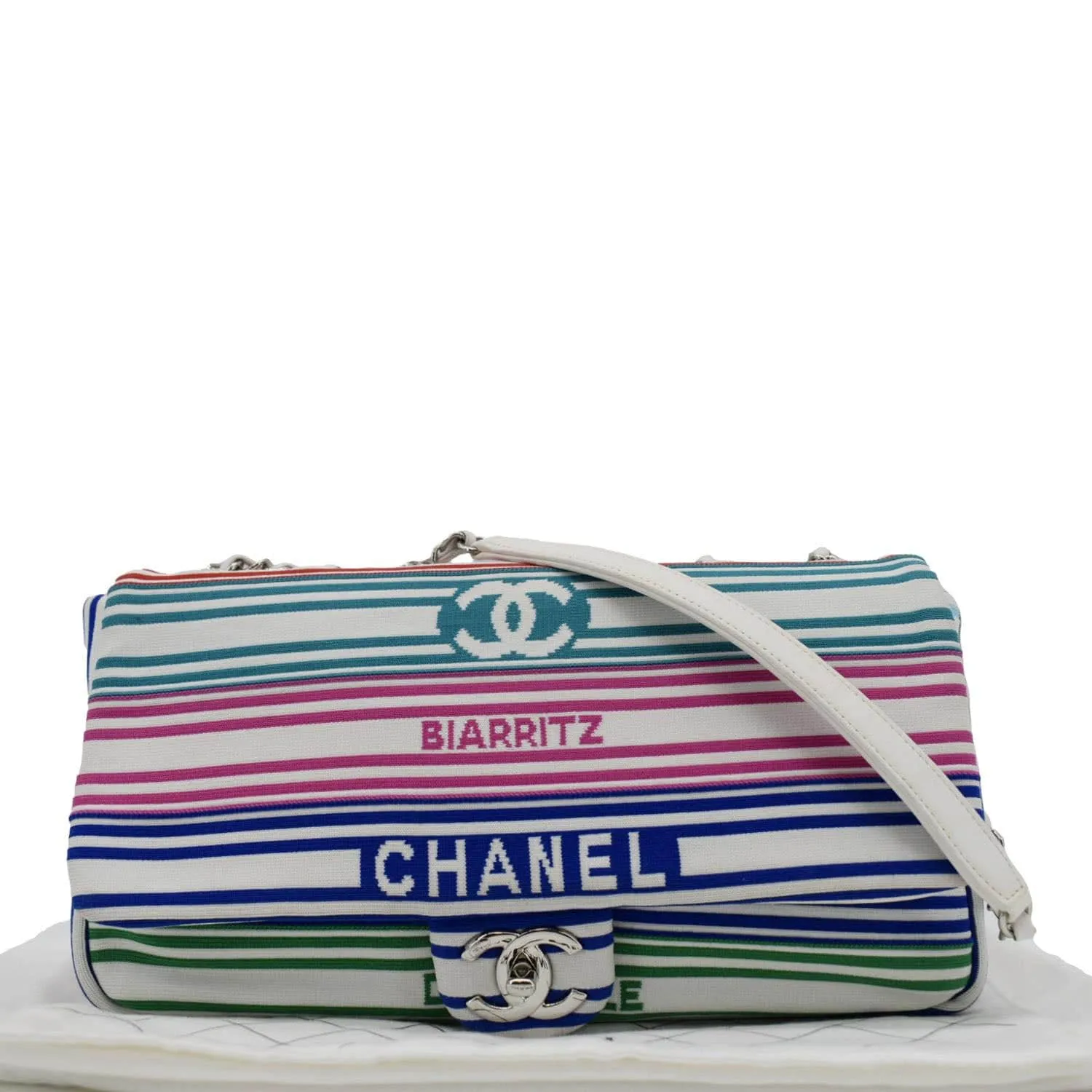 CHANEL Venise Biarritz Flap Mixed Fibers Shoulder Bag Multicolor