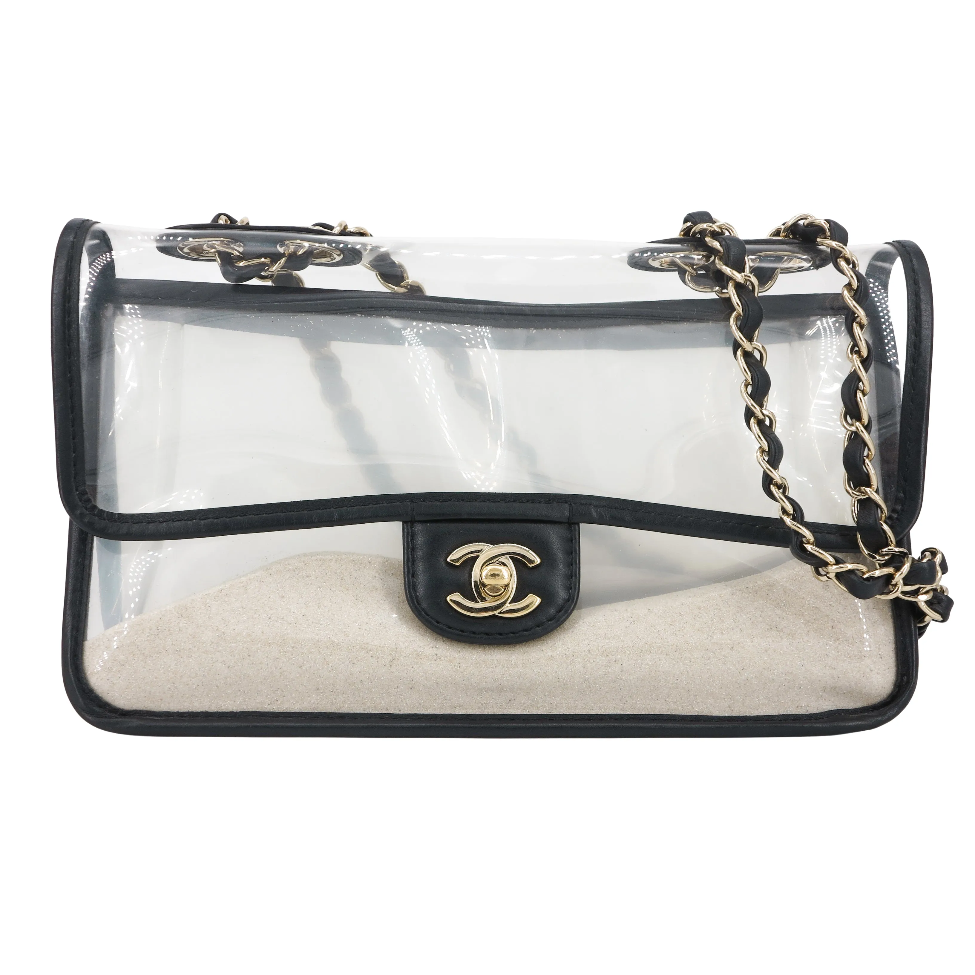Coco Sand PVC Medium Flap Bag