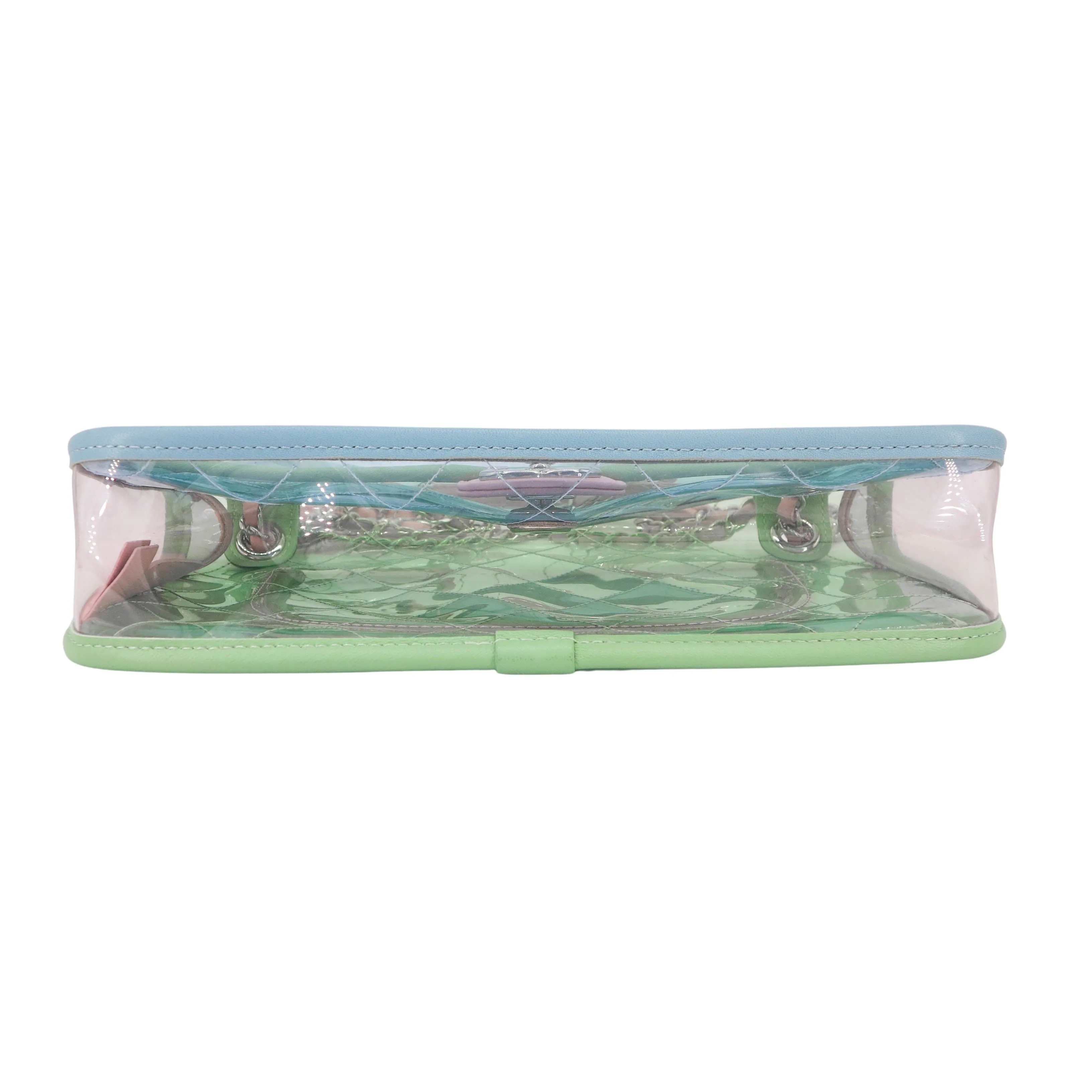 Coco Splash PVC Medium Flap Bag Green Blue Pink