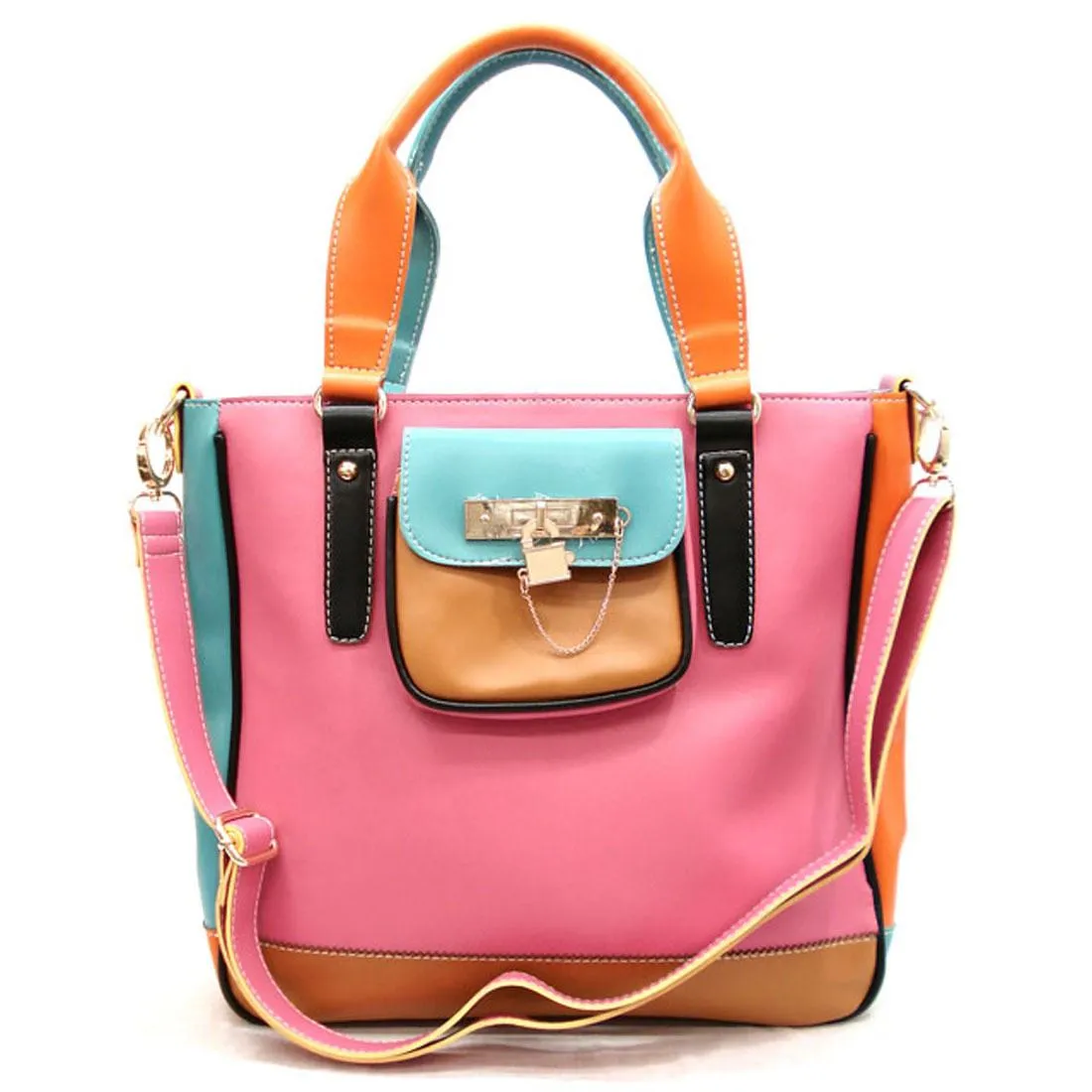 color block egg ivory lock shoulder Bag Handbag pockets purse designer Inspired