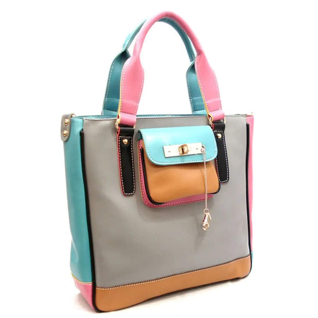 color block egg ivory lock shoulder Bag Handbag pockets purse designer Inspired