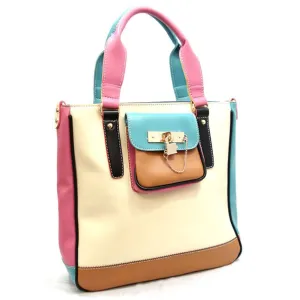 color block egg ivory lock shoulder Bag Handbag pockets purse designer Inspired