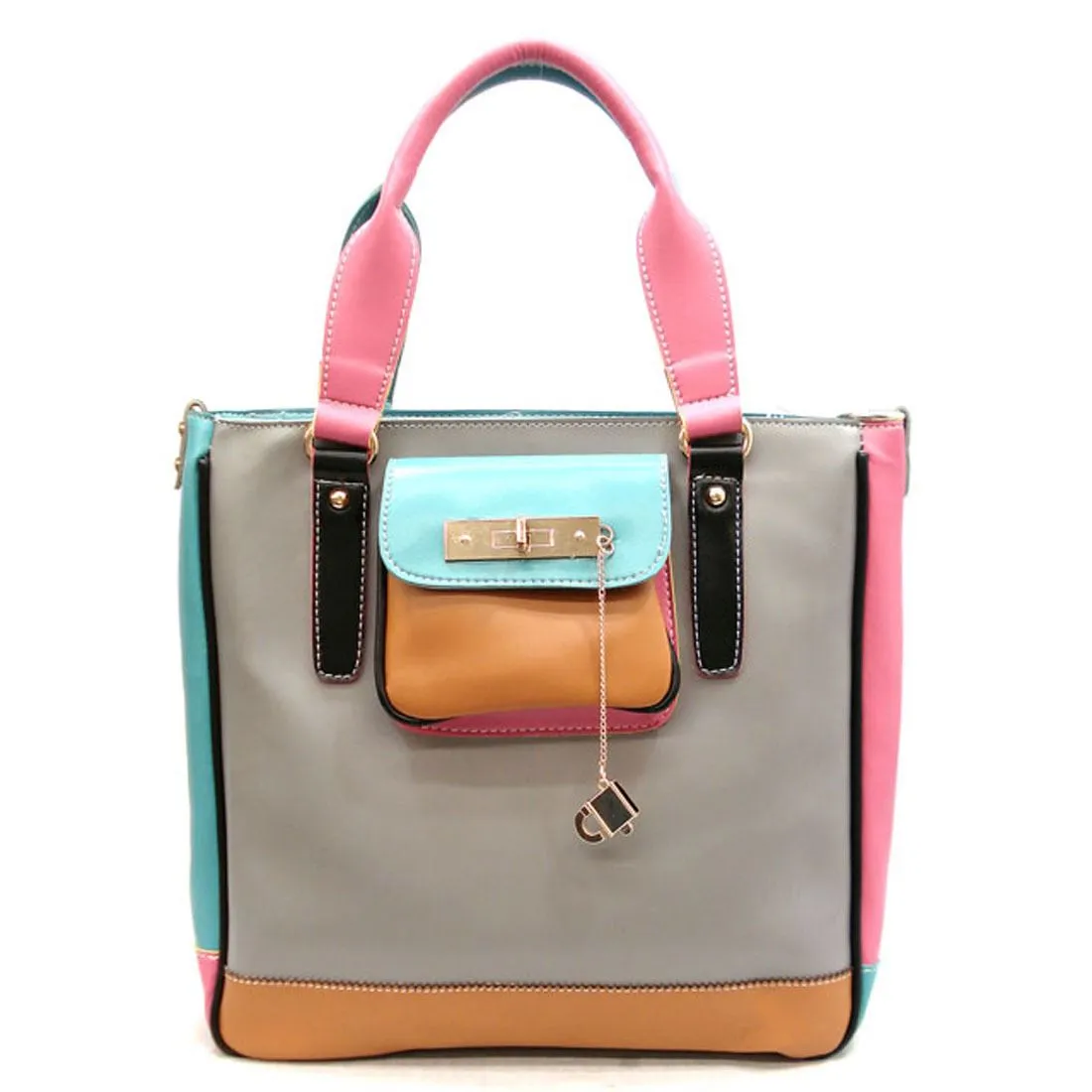 color block egg ivory lock shoulder Bag Handbag pockets purse designer Inspired