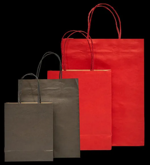 Colored Kraft Paper Bag (Black), 38 x 12 x 32cm (H)