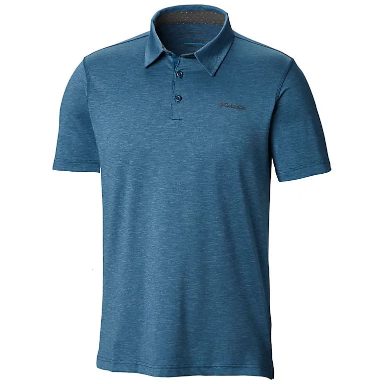 Columbia Tech Trail Mens Polo Shirt Petrol Blue