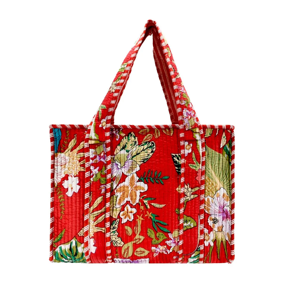 Cotton Block Print Tote Bag- Small & Large