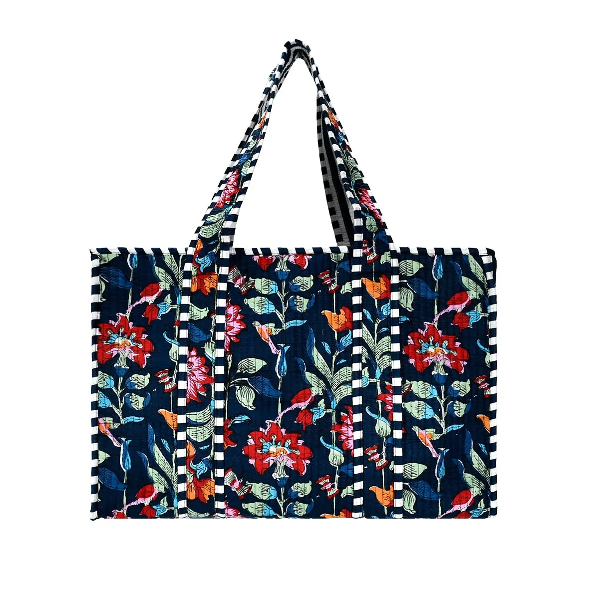 Cotton Block Print Tote Bag- Small & Large