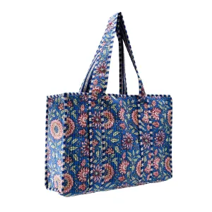 Cotton Block Print Tote Bag- Small & Large
