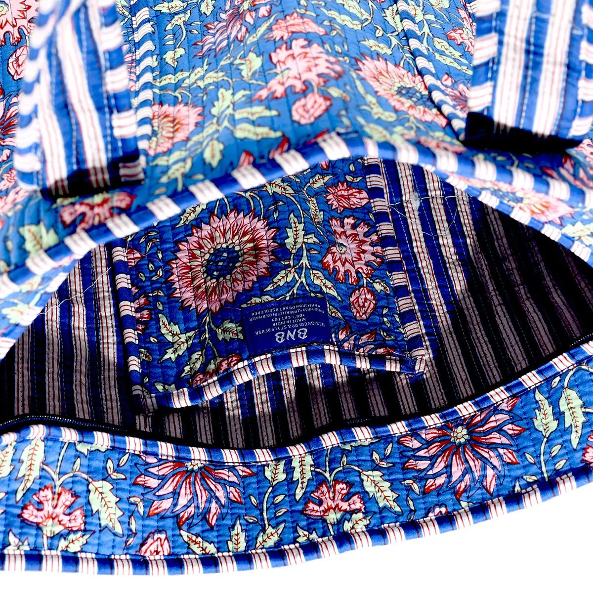 Cotton Block Print Tote Bag- Small & Large