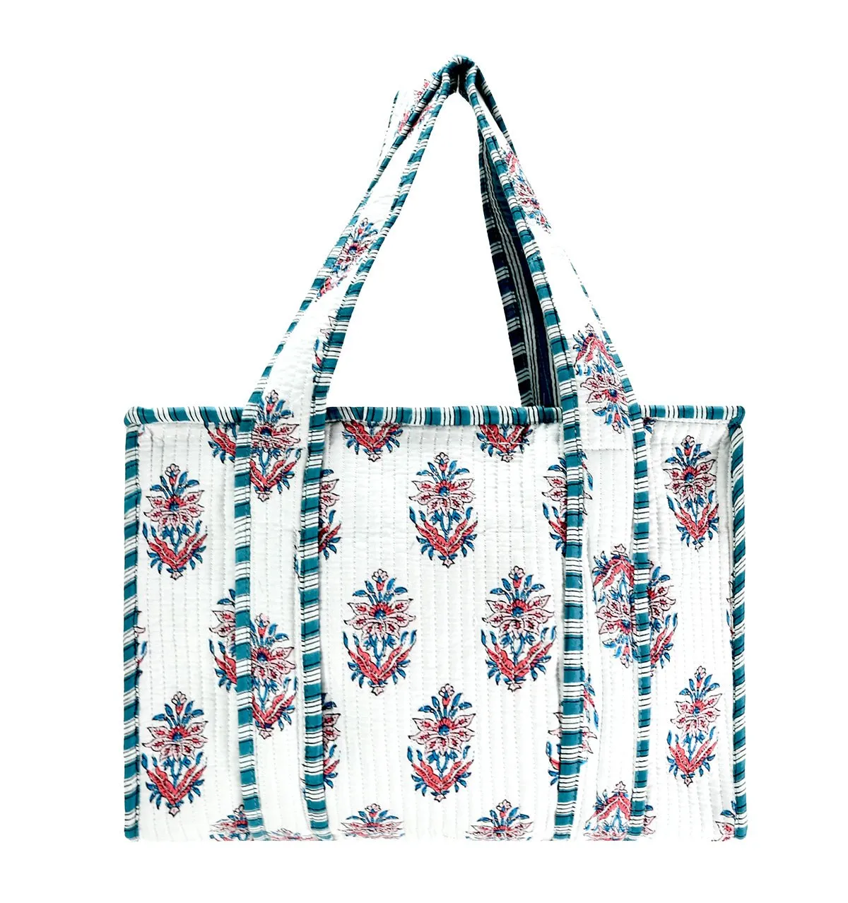 Cotton Block Print Tote Bag- Small & Large