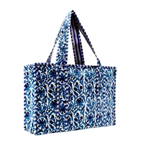 Cotton Block Print Tote Bag- Small & Large