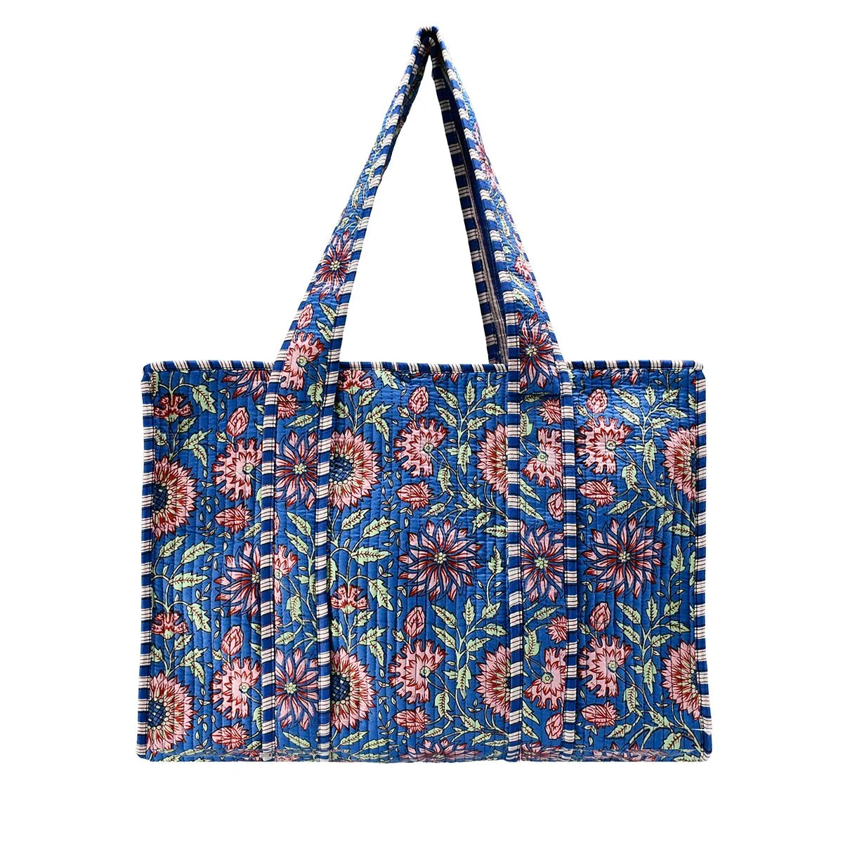 Cotton Block Print Tote Bag- Small & Large