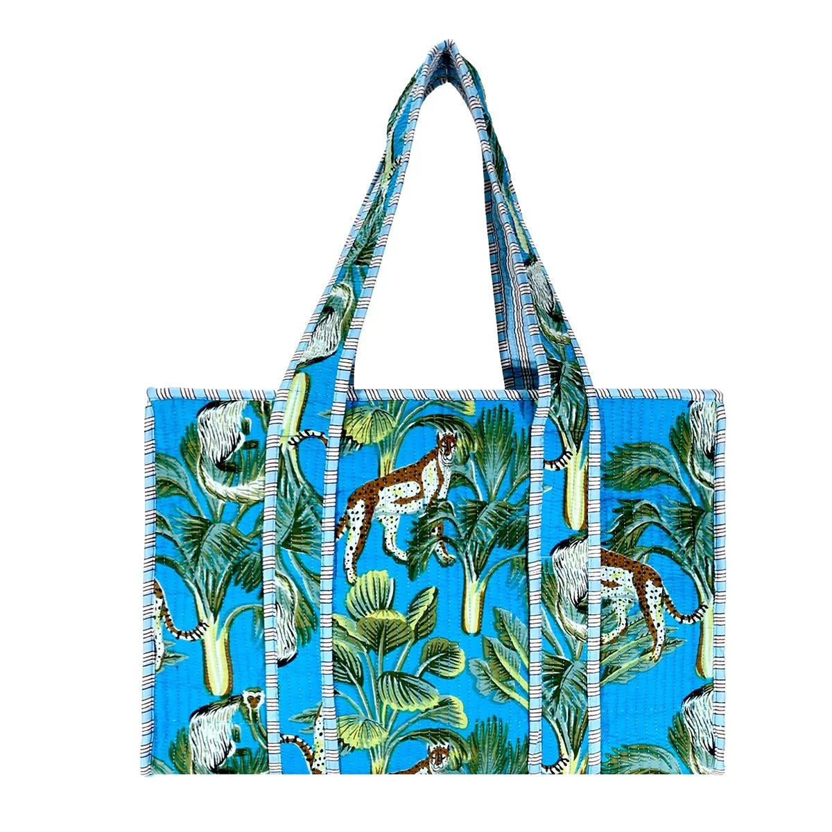 Cotton Block Print Tote Bag- Small & Large