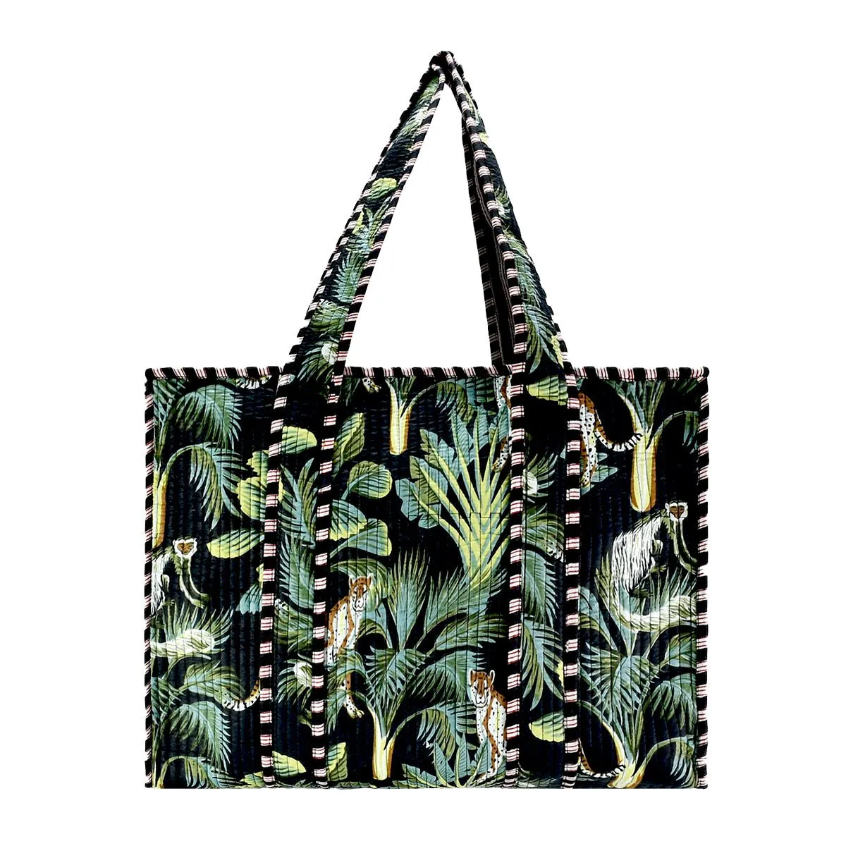 Cotton Block Print Tote Bag- Small & Large