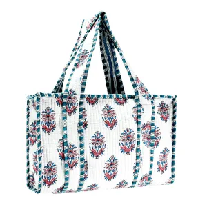 Cotton Block Print Tote Bag- Small & Large