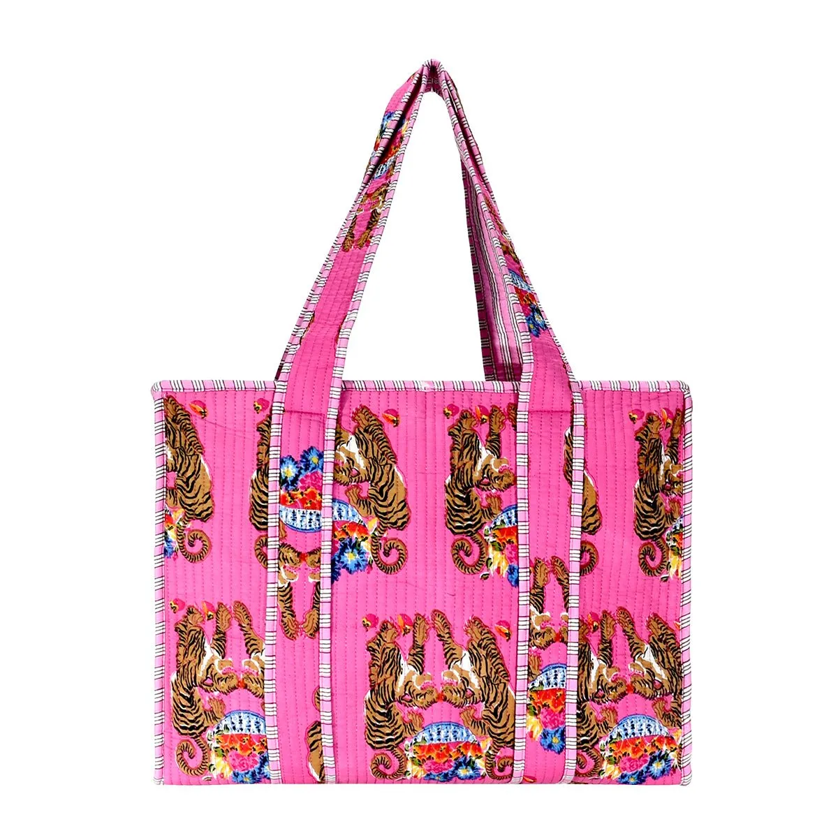 Cotton Block Print Tote Bag- Small & Large