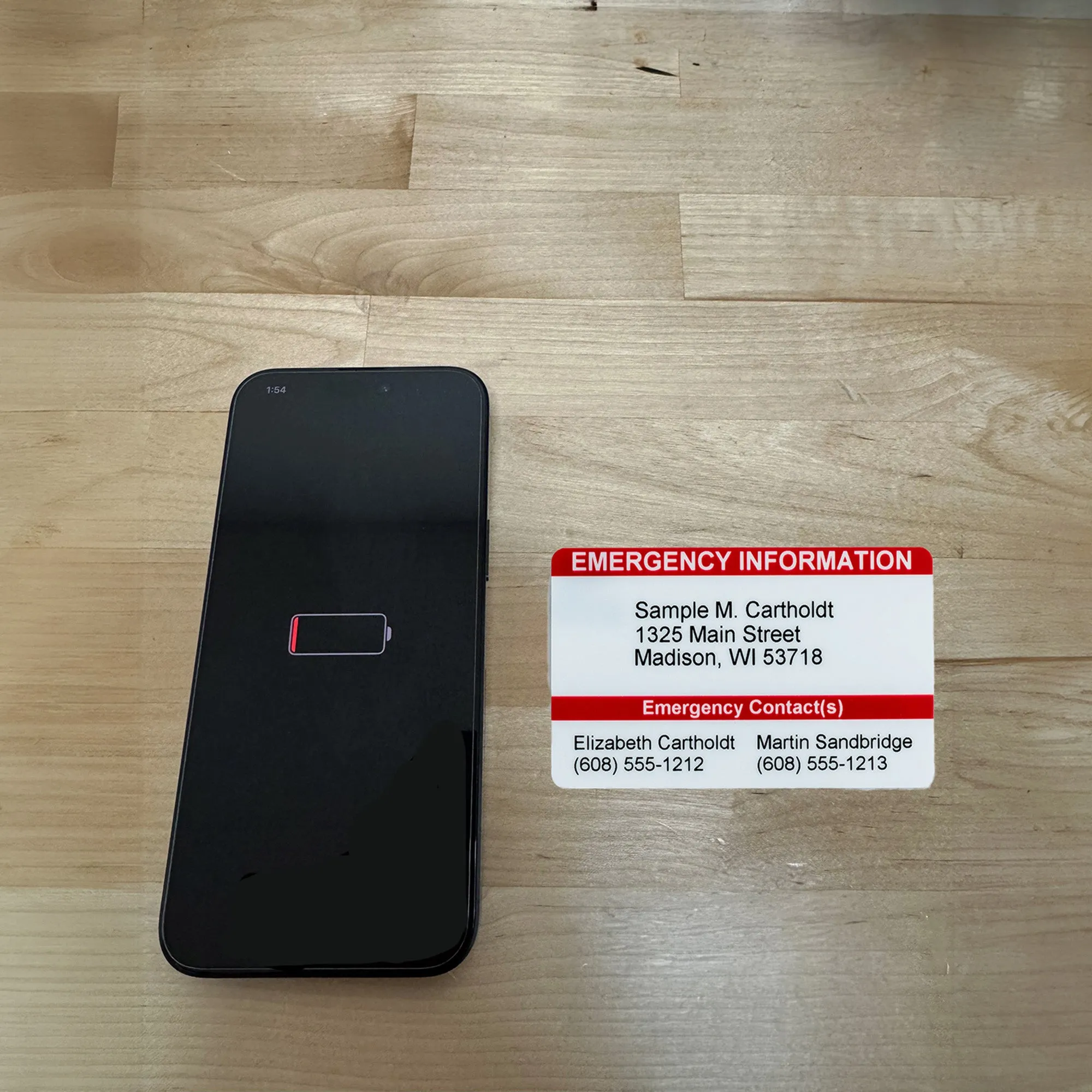Customized Emergency Contact Wallet Card – Durable, Waterproof, and Essential for Safety