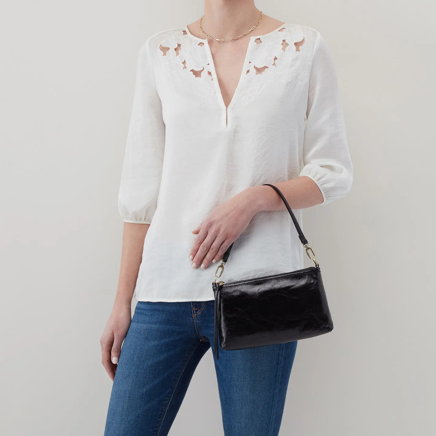 Darcy Crossbody In Polished Leather - Biscayne Blue