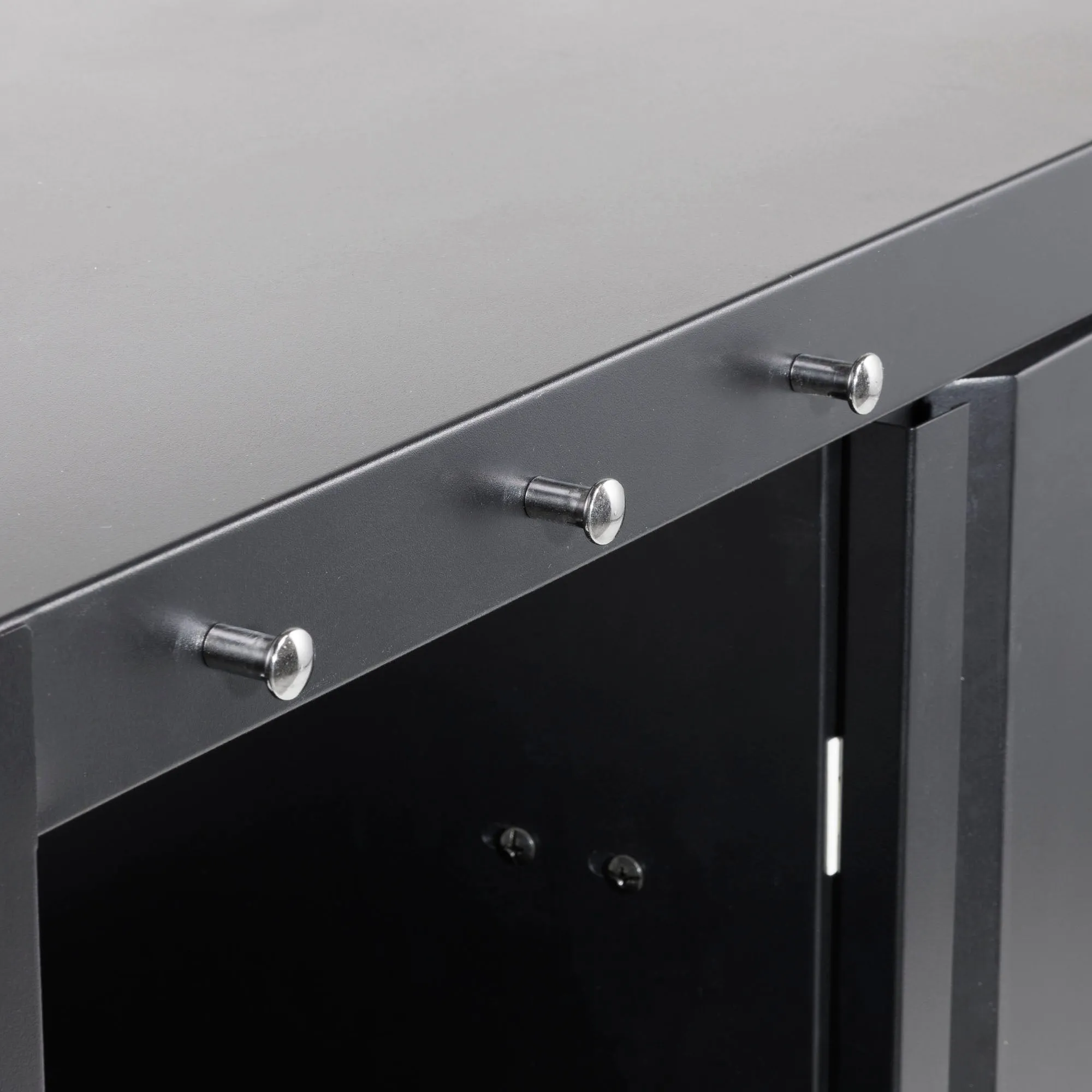 Dellonda BBQ/Plancha Trolley with Cupboard, Extension Table & Utensil Hooks - Black - DG282