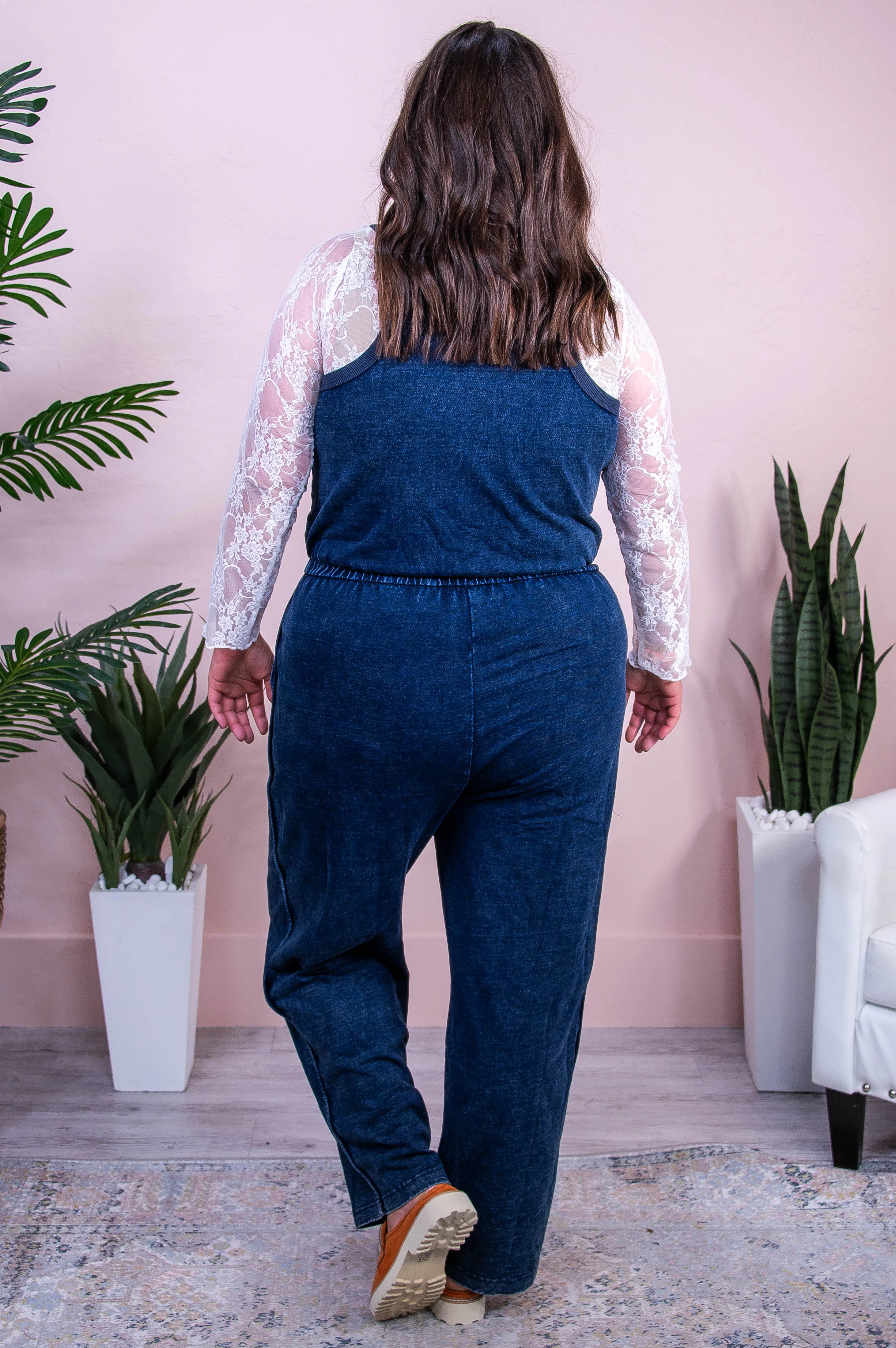 Denim Dreams And Stylish Seams Dark Denim Romper - RMP829DDN