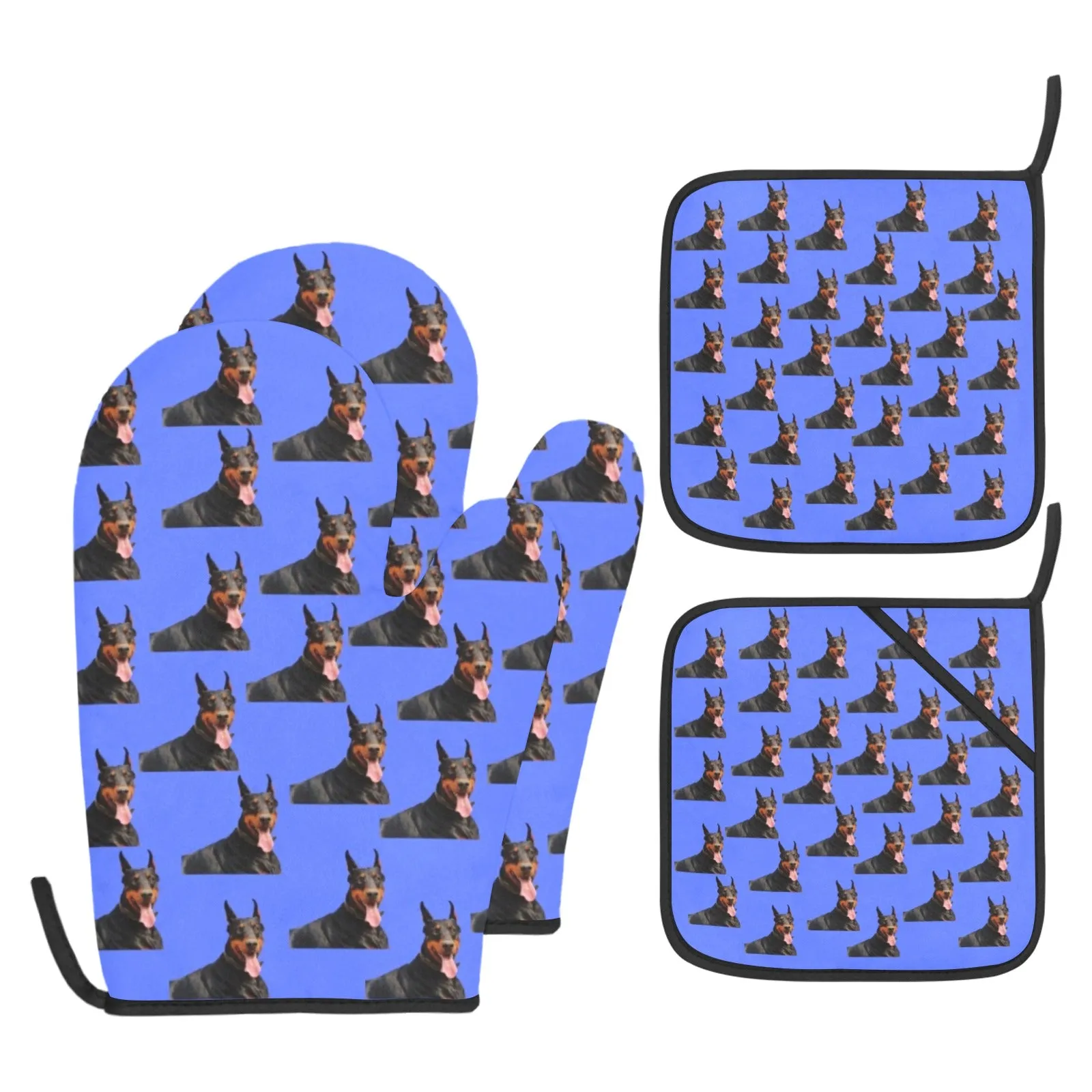 Doberman Oven Mitts & Pot Holders (Set of 4)