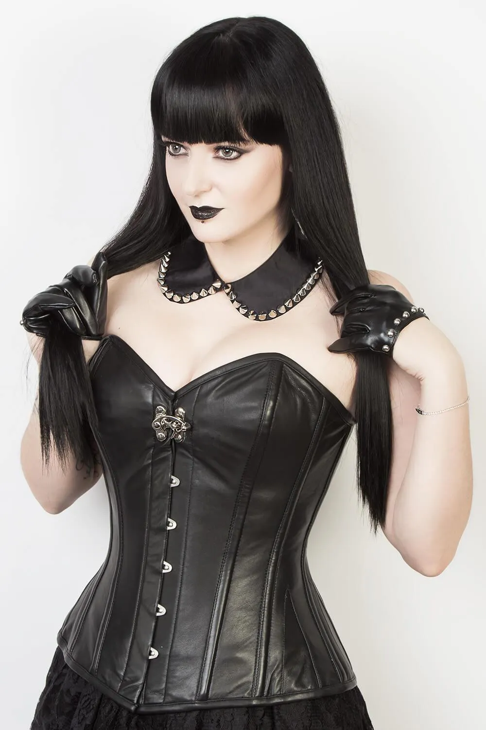 EL-209 - Custom Made Waist Reducing Faux Leather Overbust Corset (ELC-301)