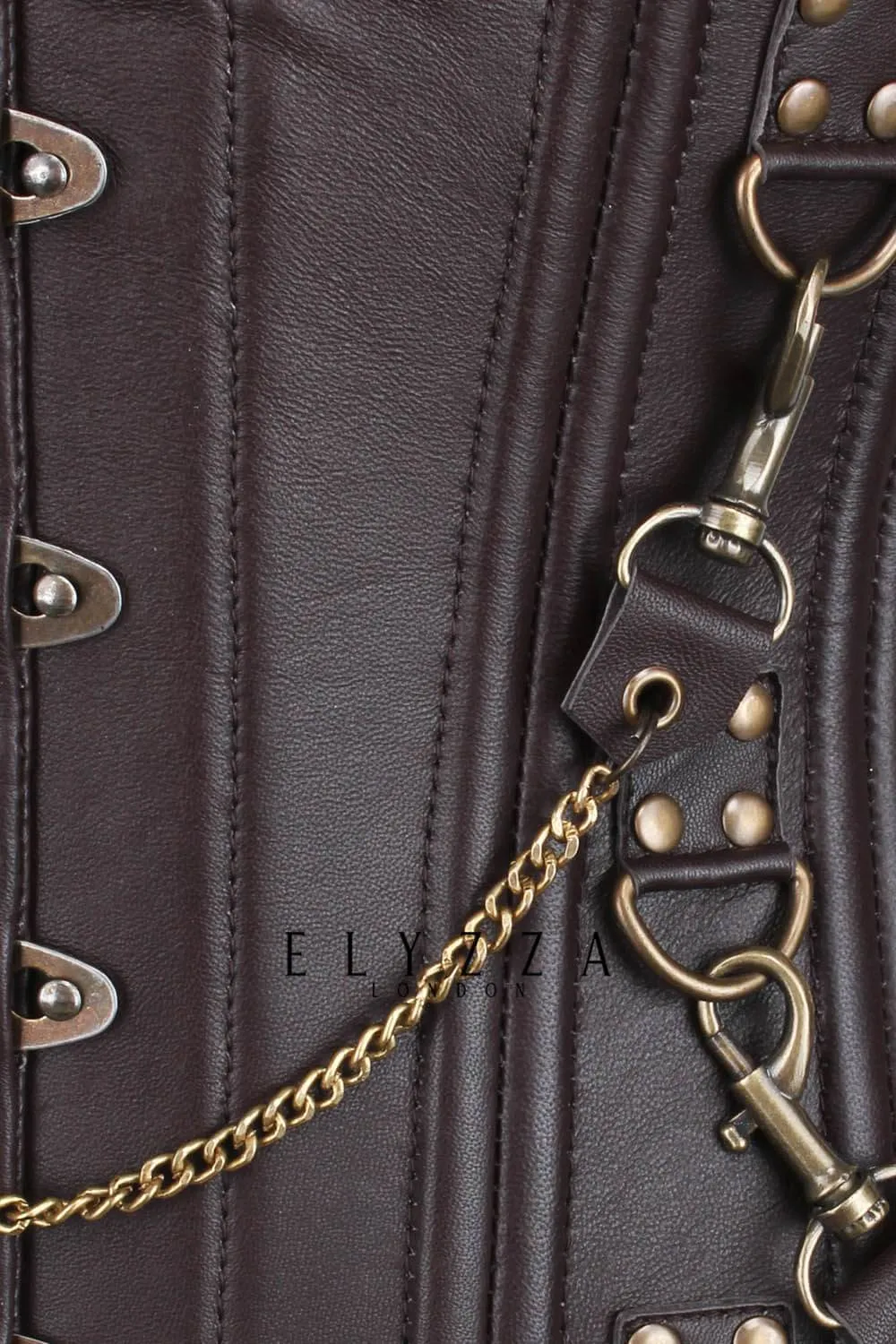 EL-320 - Custom Made Faux Leather Waist Training Steampunk Corset (ELC-102)