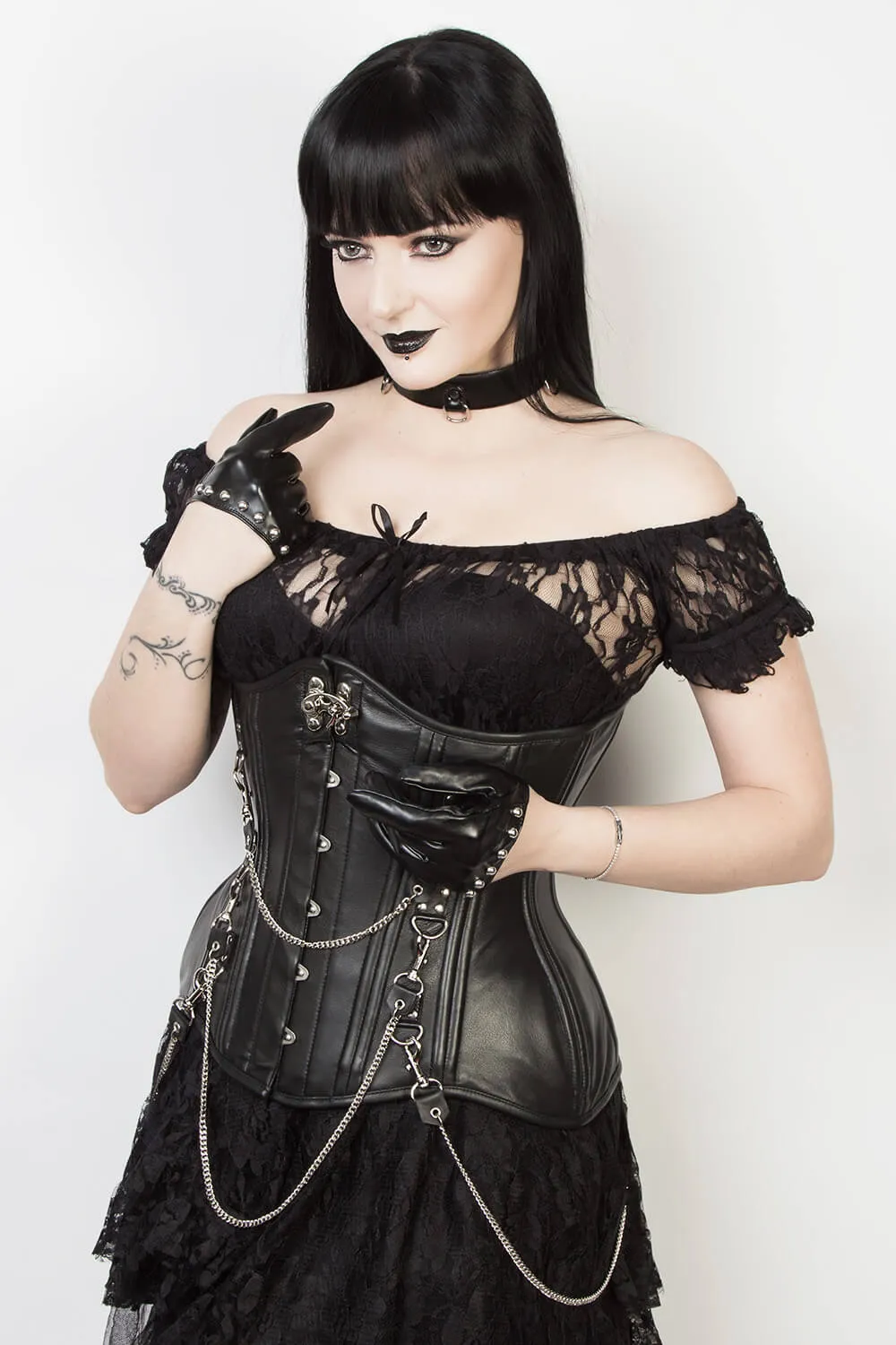 Faux Leather Gothic Waist Training Corset (ELC-102)
