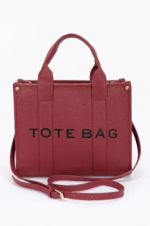 Faux Leather Small Tote Bag