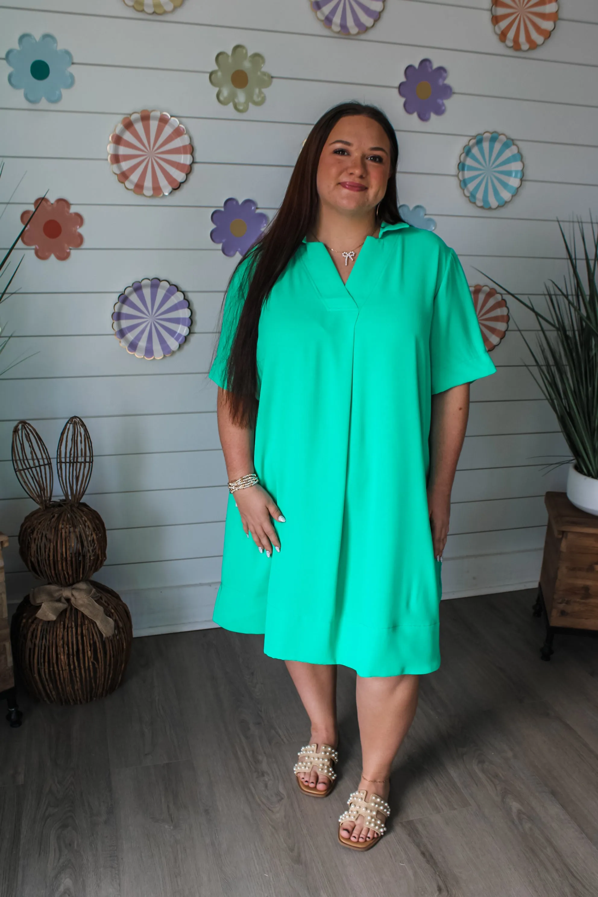 Fleeting Moments Pocket Dress • Kelly Green - PLUS