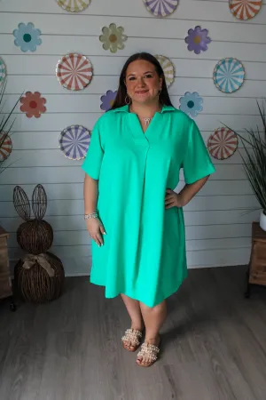 Fleeting Moments Pocket Dress • Kelly Green - PLUS
